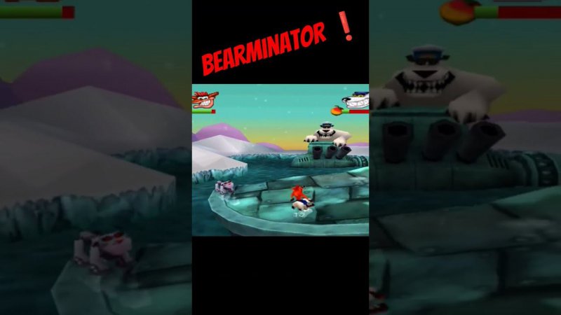 Crash vs Bearminator ❗❗ #retrogaming #ретроигры #crashbandicoot #shortsgaming #playstation #psx