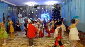 Русский танец Саночки, новый год, подготовительная группа