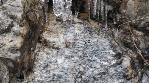 Святилище Реком в Цейском ущелье. Замерзший водопад.  Sanctuary Rekom in the Tsey Gorge.