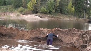 Water & sand adventures in pink rubber boots