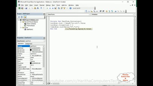 VBA Userform Populate a Listbox With Dynamic Range of Cells