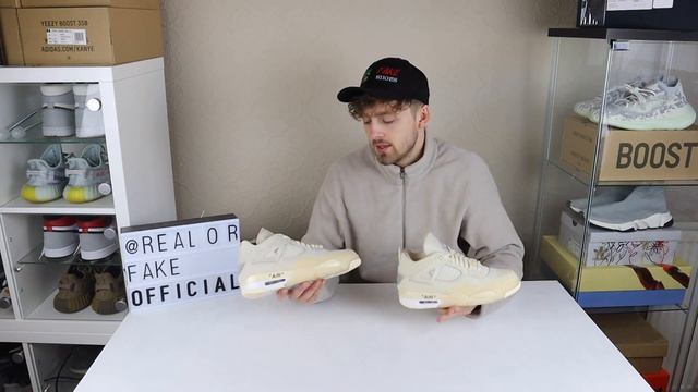 REAL VS FAKE! NIKE X OFF WHITE JORDAN 4 SAIL COMPARISON! смотреть онлайн