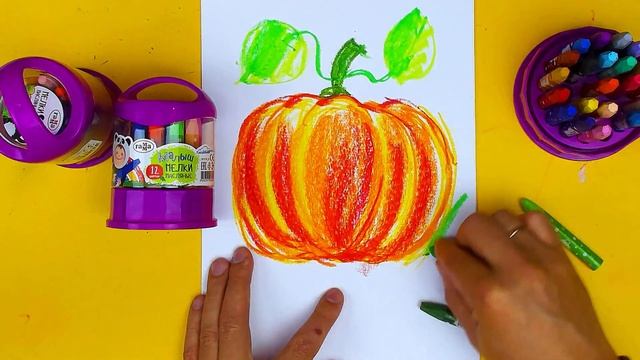 Тыква на Хэллоуин рисуем Масляной пастелью