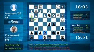 Chess Game Analysis: Геннадий СПб - Крживицкий : 0-1 (By ChessFriends.com)