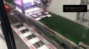 Укладка продукции на флоупак машину Delta роботом ROBOTOX_D4A-1130-3