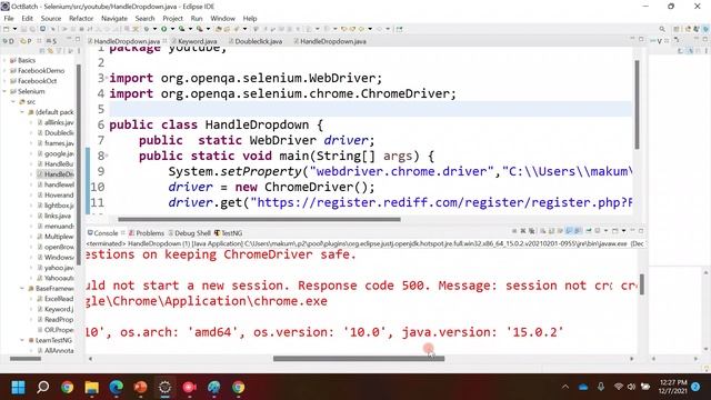 How to resolve SessionNotCreatedException while working with selenium