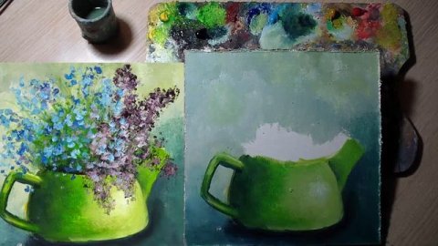 Незабудки,сирень