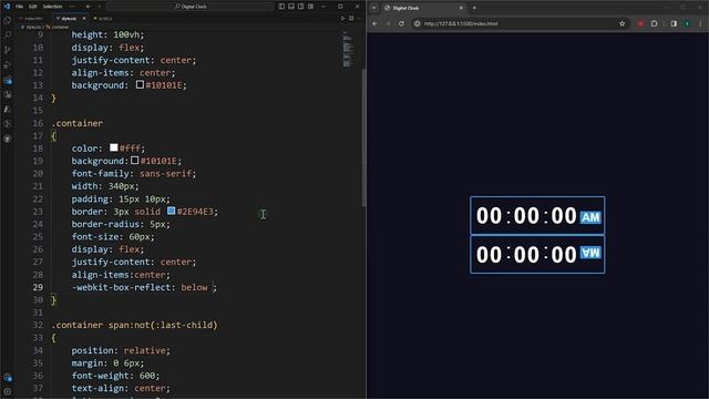 Create a Digital Clock Using JavaScript | JavaScript projects
