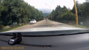 Поездка в Абхазию на машине. Горный серпантин. Гагра