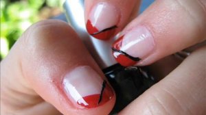 Red & Black nail design