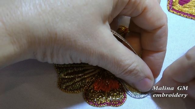 Hand EMBROIDERY  APPLIQUE of brocade / ВЫШИВКА Аппликация из парчи