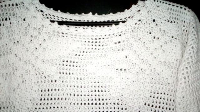 Хлопковая кофточка бабочками.Филейное вязание.