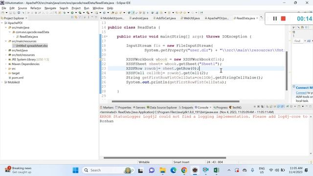 04 November 2023 Excel Data Read By Apache POI By Roshan Sir смотреть онлайн