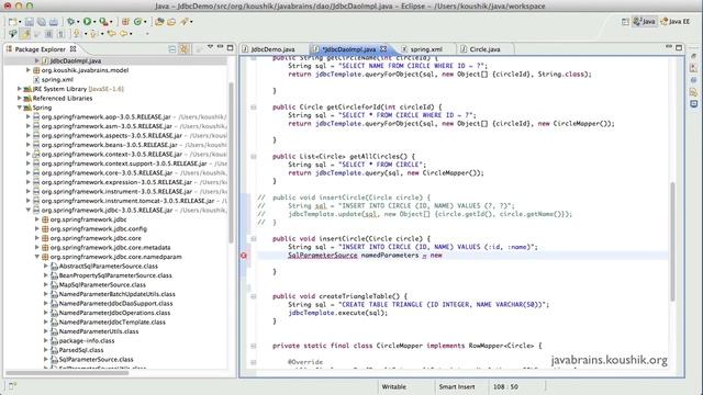 Spring Tutorial 8   Named Parameter JDBC Template