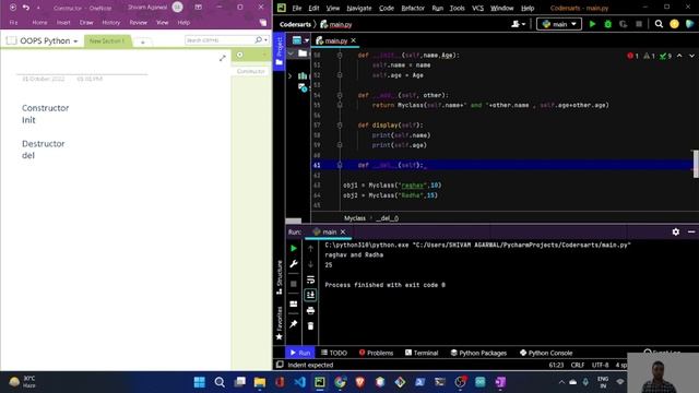 07. Constructor & Destructor in Python Class | OOPs Concepts in Python
