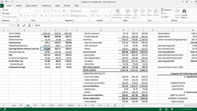 Analysis of FS Updated part one Business Data Analytics Excel KASNEB