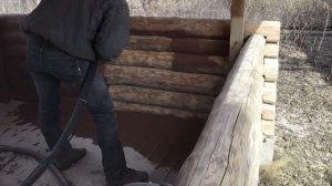 Шлифовка беседки из деревянного сруба