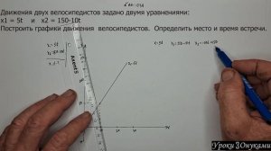 001-039 График движения, место и время встречи велосипедистов