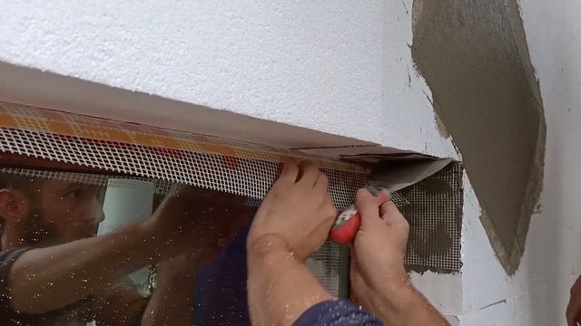 Подшкуривание пенопласта под правило, диагональные и внутренние косынки по углам оконных проёмов смотреть онлайн