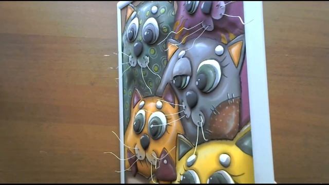 Видео обзор МК "Панно Кошки" из фоамирана. Евгения Щедрина
