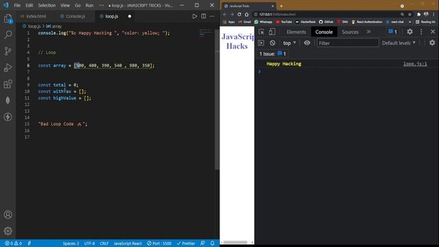JavaScript Log and Loop Tricks || Advance JavaScript