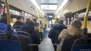 Автобус КМ Каширская-Каховская, первое рабочее утро // 28 октября 2019