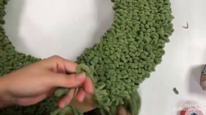 Мастер-класс по изготовлению новогоднего венка из пряжи Ализе Puffy Fine