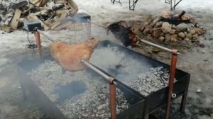 Свинина на двух вертелах одновременно! Баран на вертеле
