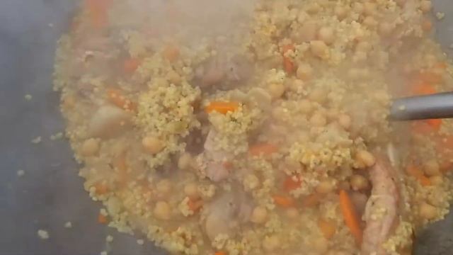 Пшенная каша с мясом. Блюда в казане