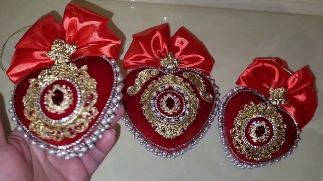 Бархатное сердце ❤️  #елочноеукрашение #елочнаяигрушка