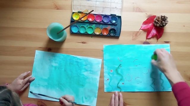 Нарисовать море - просто ? Каждый ребенок может рисовать! Школа рисования для малышей
