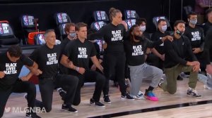 Gregg Popovich and Becky Hammon are the only two people on the court standing