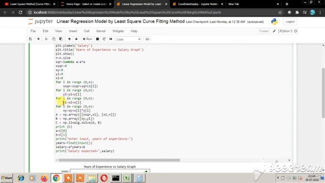 Linear Regression | Without Scikit Library | Python, Jupyter смотреть онлайн