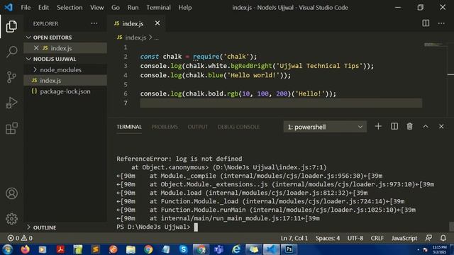 Node js Tutorial #20 || Nodemon in Node.JS | Import Global NPM Module || Ujjwal Technical Tips