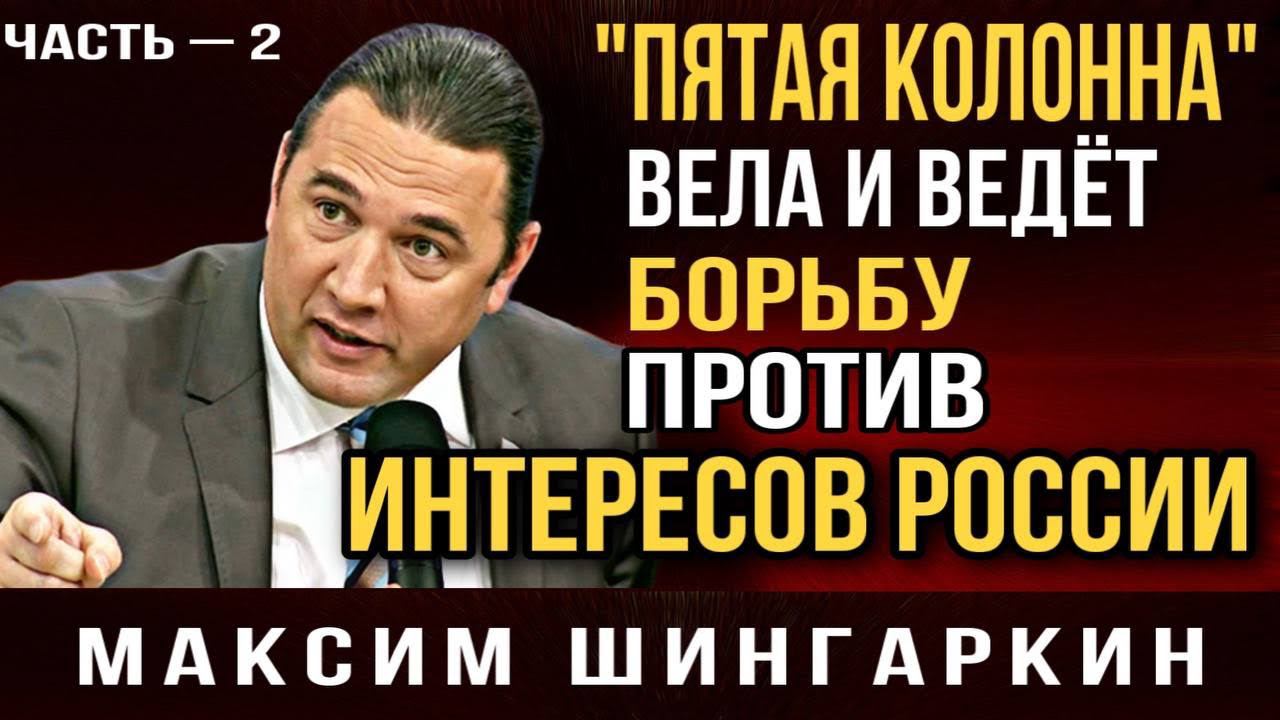 «Пятая колонна» вела и ведёт борьбу против интересов России. Максим Шингаркин.