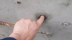 Заделка монтажных отверстий в фундаменте.
