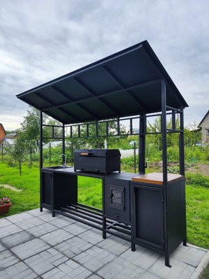Мангальный комплекс, мангал с крышей, казан, печь, мангал, тандыр, зона гриль, мангальная зона