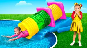 Swimming in the Kids Pool - Song for Kids and Funny Stories