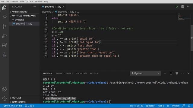 Python 3 - Episode 11 - Flow control with IF, ELSE and ELIF