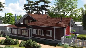 Реконструкция старого деревянного дома. Дом в финском стиле. Второй комплекс.