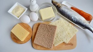 Закусочный бутербродный торт с рыбой