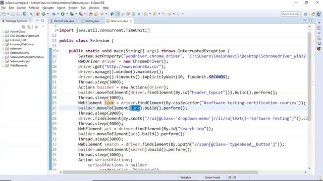 Actions class in Selenium WebDriver | Drag & Drop and Implicit Wait | Selenium Training | Edureka