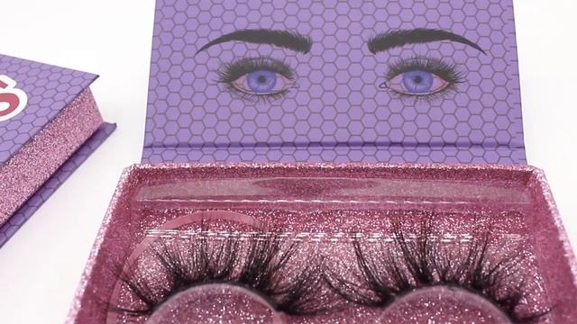 Purple Rectangle Mink Eyelashes Case Custom Mink Lash Packaging Box Personalized Private Label Prin смотреть онлайн