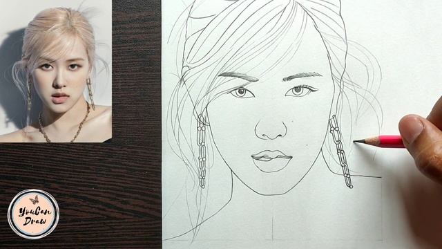 How to draw Rose Blackpink easy | Drawing Tutorial | YouCanDraw смотреть онлайн