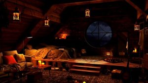 Расслабляющая метель для сна | Звуки метели и потрескивание камина