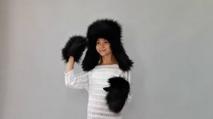 Детская ушанка Чёрный волк от Animal-hoods.ru