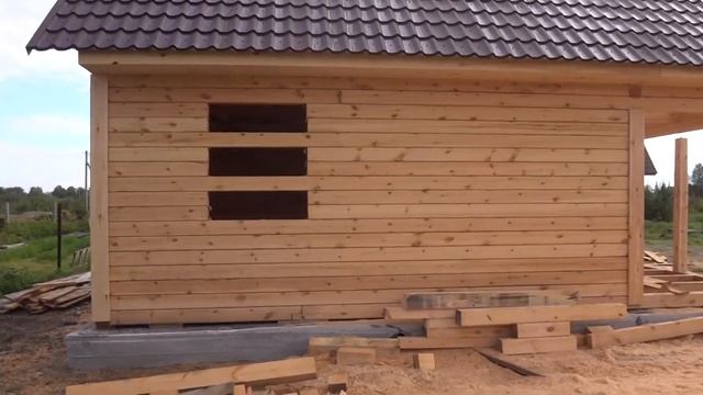 Сруб дома из бруса 8х7 смотреть онлайн