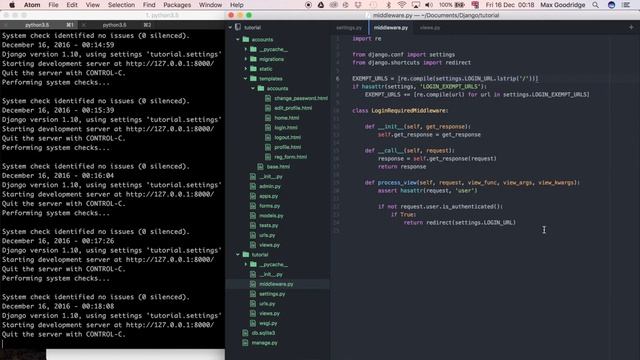 How to Write Django Login Required Middleware (Django Tutorial) | Part 27 смотреть онлайн