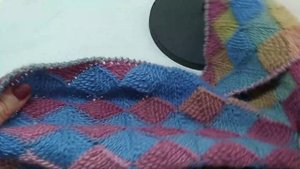 Уникальная шаль крючком?! Тунисское вязание. Треугольная шаль из секционной пряжи. Косынка крючком.