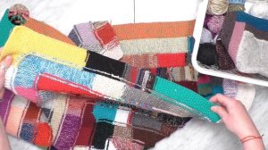 DIY Креативный плед на 10 петлях из остатков пряжи. Продолжение